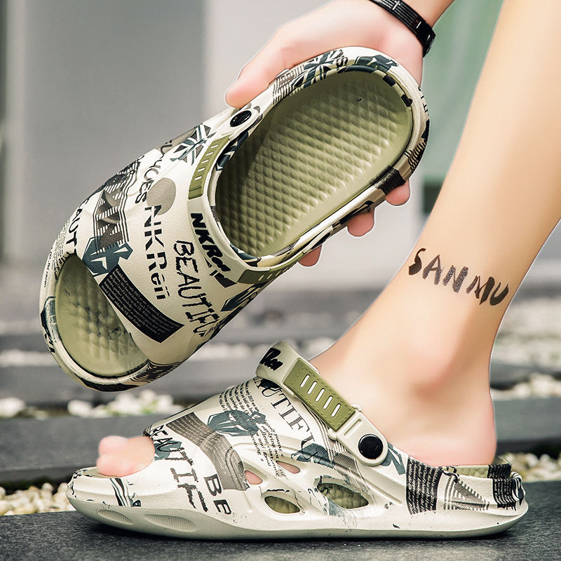 Sandalias para hombre, uso de verano, cinturón de doble uso, talón, antideslizante, pisando mierda, conducción, ocio, vadear, pesca, zapatos de playa junto al mar