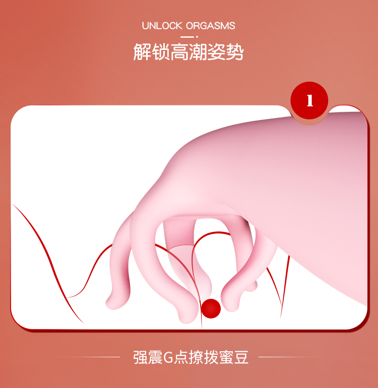 Antelope Five-Finger Vibrator Pink Silicone Wearable Egg with Variable-Frequency Vibration — detail image 7