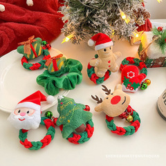 新しいクリスマスのひもの子供のかわいい森系の編みのヘラジカのクリスマスツリーは鈴の腸の輪の皮の筋の頭を掛けます。