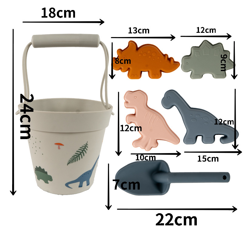 Jugar herramientas de arena Material de silicona Cubo de arena junto al mar Jugar herramientas de arena silicone beach toys