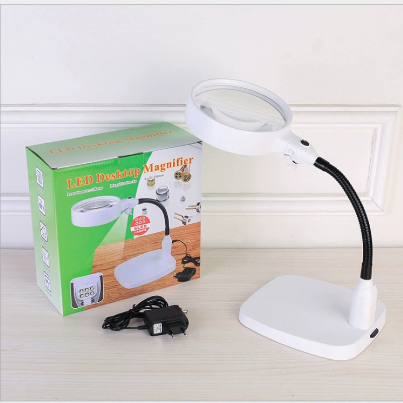 Новый 120mm6led лампа HD плагин техническое обслуживание Чтение освещение настольная лампа 10 раз увеличительное стекло 7764 производителей