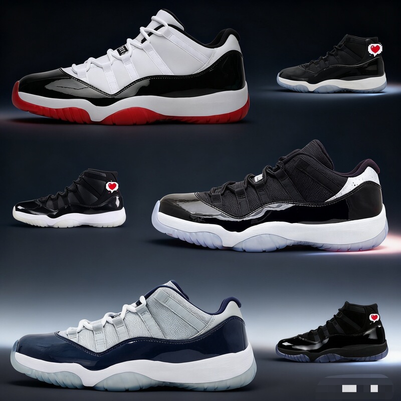 Putian cross-border AJ11 "Starry Sky" Jordan 11 generation sports shoes, black and red, full-length air cushion, unisex, practical basketball shoes Putian cross-border AJ11 "Starry Sky" Jordan 11 generation sports shoes, black and red, full-length air cushion, unisex, practical basketball shoes