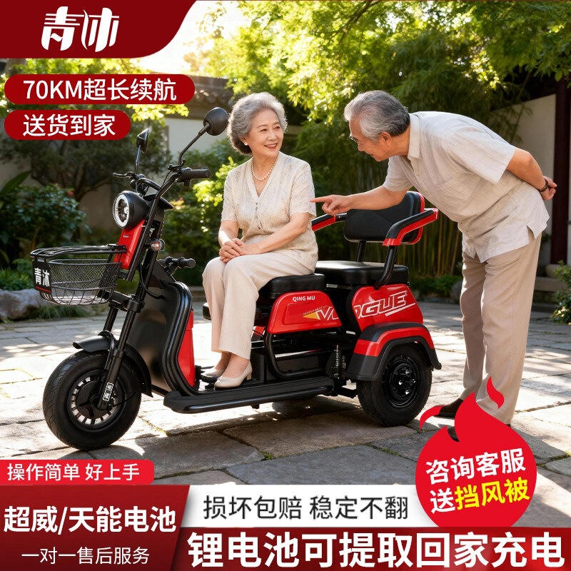 New Model Electric Tricycle for Home Use, Small Size for Picking up and Dropping Off Children, Women's Electric Scooter, Electric Tricycle for the Elderly, Mobility Aid for Seniors
