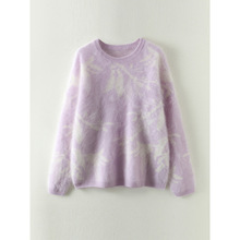 羊绒衫女100纯羊绒%baby小山羊拉绒套头圆领秋冬打底衫提花毛衣