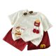 Korean Style Cartoon Three-Dimensional Doll Breathable Summer Two-Piece Children's Short-Sleeved suit Summer New Style Casual for Boys and Girls