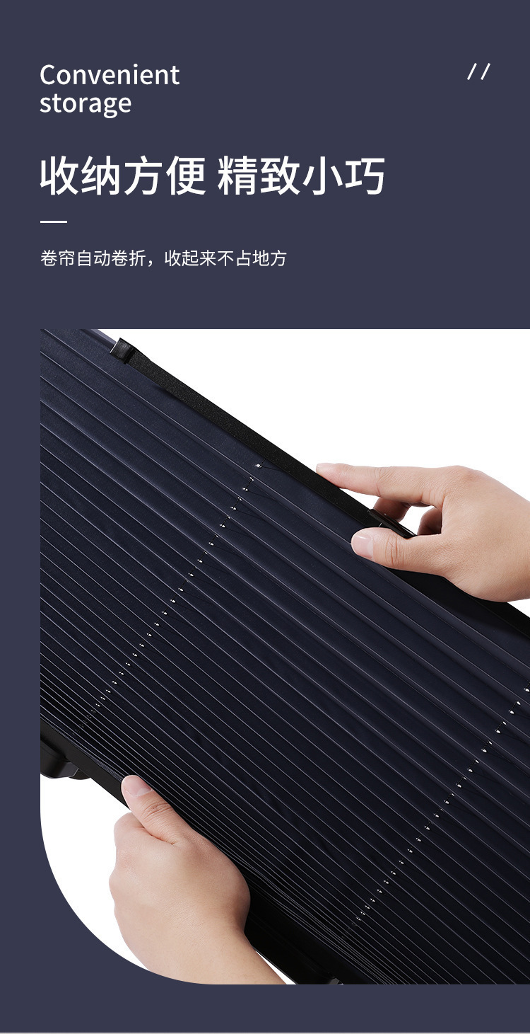 Car Pleated Sunshade Curtain, Automatic Retractable Car Front Sunshade, Heat-Insulating, No-Drill Dual-Use