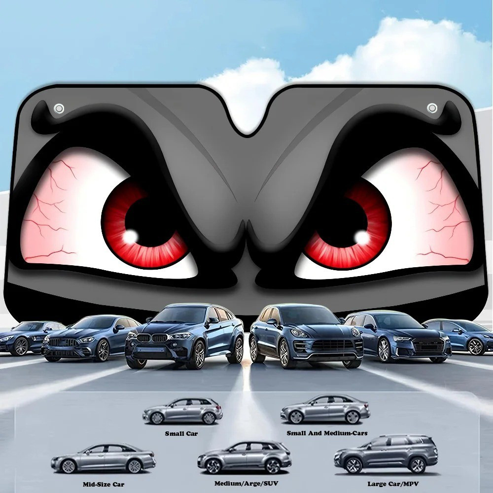 Cross-Border Dropshipping Amazon Hot-Selling Fun Eye-Shaped Car Sunshade for Windshield Sun Protection and Heat Insulation