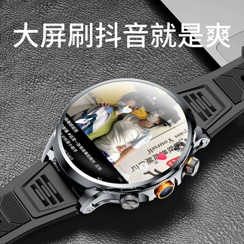 [跨境Smartwatch柚守护H18超薄圆球屏1.95寸插卡电话智能手表sim卡]