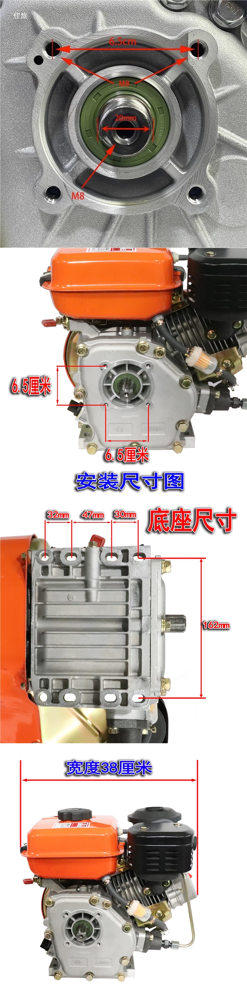 Small Diesel Engine 168F Single Cylinder Air-Cooled Thresher Micro Tillage Machine Water Pump Generator Trowel Thresher
