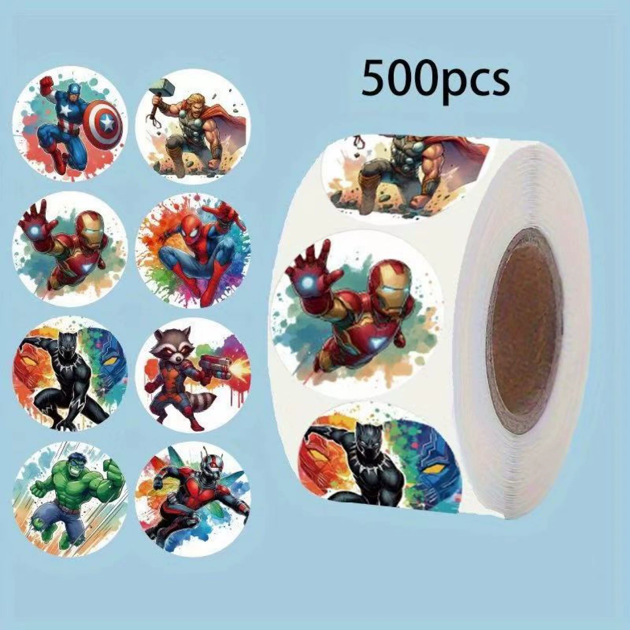 Мстители, мультперсонажи, детская награда, наклейка, 500 шт., Marvel