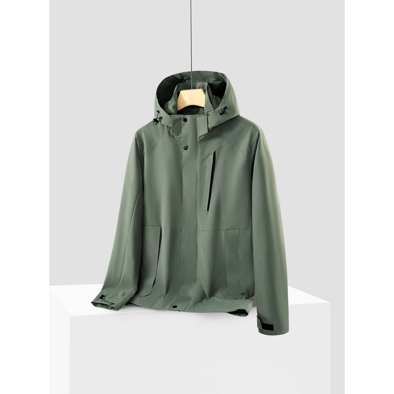 2025 primavera nueva pareja chaqueta casual chaqueta con capucha para hombre sombrero desmontable exterior a prueba de viento y exterior impermeable