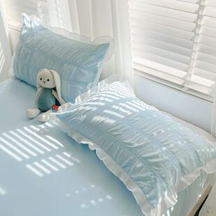 Washed Cotton Pillowcases, a Pair of Household Ins Popular Lace Pillowcases, Single Single Kidsren's Pillowcases