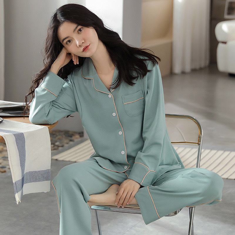 Moon clothing 40 double-sided cotton 220g nursing clothes pregnant women pajamas cotton a autumn and winter suit