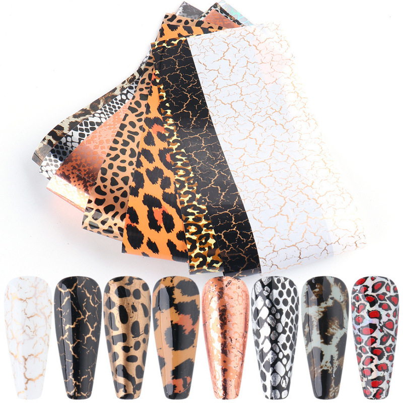 Cross-border New nail Art Stickers ins Europe and the United States 10 Bags of Animal Print Snake Print Leopard Print Transfer Decal nail