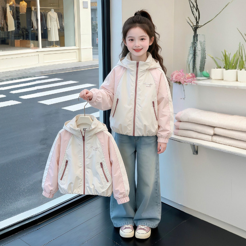 Girls' Autumn Coat 2026 New Fashionable Korean Style Windbreaker for Children, Stylish Jacket for Girls' Autumn Outfits Girls' Autumn Coat 2026 New Fashionable Korean Style Windbreaker for Children, Stylish Jacket for Girls' Autumn Outfits