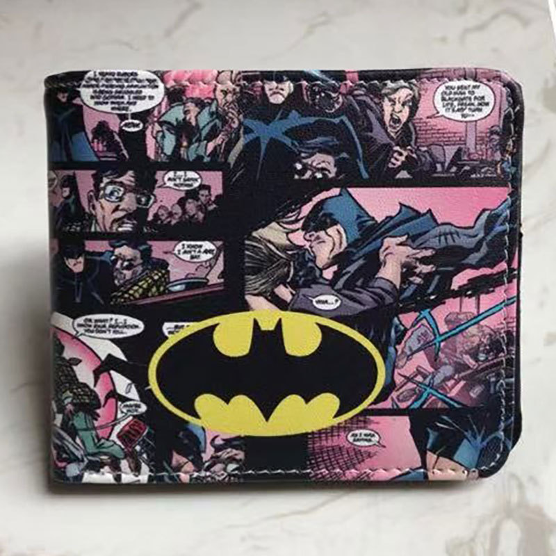 Superhéroe de dibujos animados anime periférico corto Niños estudiante masculino y femenino Cartera de dibujos animados cartera titular de la tarjeta