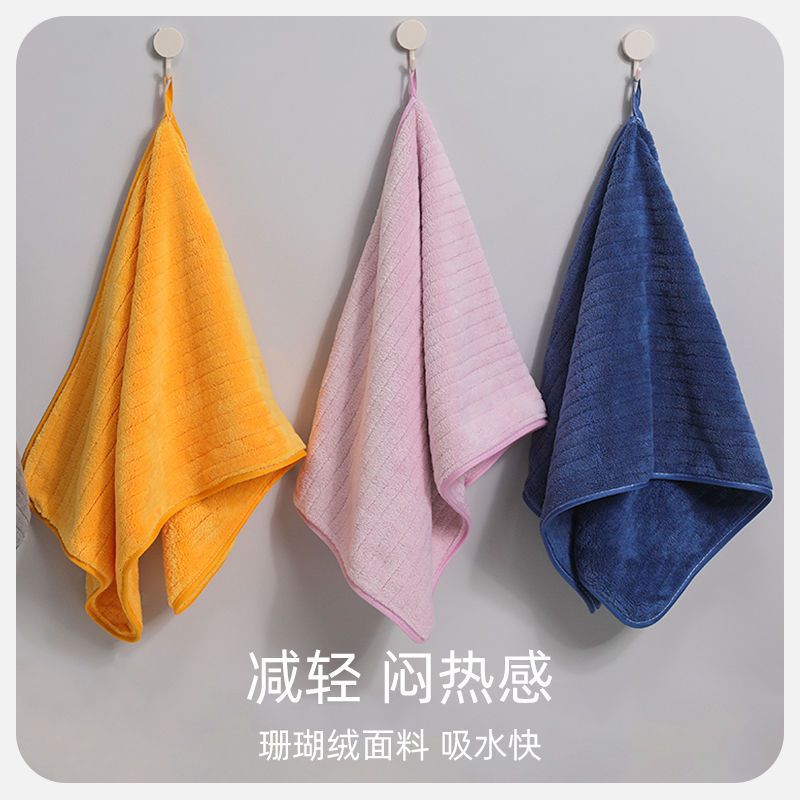 Toalla de terciopelo coral engrosada suave absorbente sin pelusa Toalla de secado rápido para el cabello Toalla de cara para el hogar adulto fábrica al por mayor