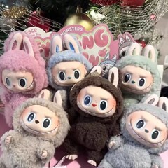 高品质现货labubu一代搪胶马卡龙盲盒可爱少女心毛绒玩具祖国版