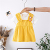 Summer colored cotton short sleeve dress for princess, girl's skirt, Korean style, children's clothing