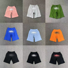 コルテイズ アメリカンストリートプリントショートパンツ デビルズアイランド 夏用ルーズフィット五分丈パンツ 男女兼用スポーツカジュアルスウェットパンツ