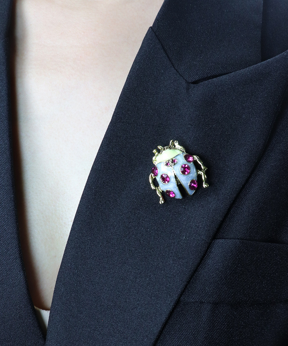 Cross-Border Trendy Retro Enamel Beetle Brooch Corsage