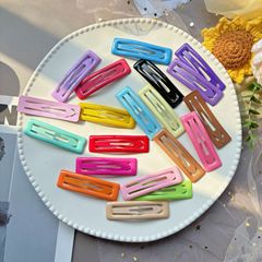 新作キャンディーカラーの大きめクリップ 長方形クリップ Y2Kガールズスタイル 子供用前髪・小髪クリップ サイドクリップ 可愛いヘアアクセサリー