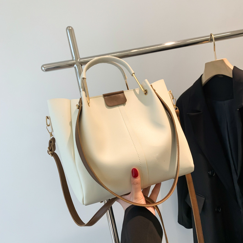 Moda retro simple bolso de mujer estilo transfronterizo de gran capacidad bolso de mano de tela PU bolso de hombro debajo de la axila