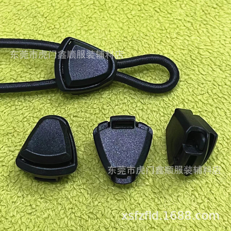 Manufacturer's Spot Elastic Rope Adjustment Buckle Double Hole Rope Buckle Webbing Shrinkable Rubber Buckle Sports Shoes Plastic Buckle Triangle Buckle
