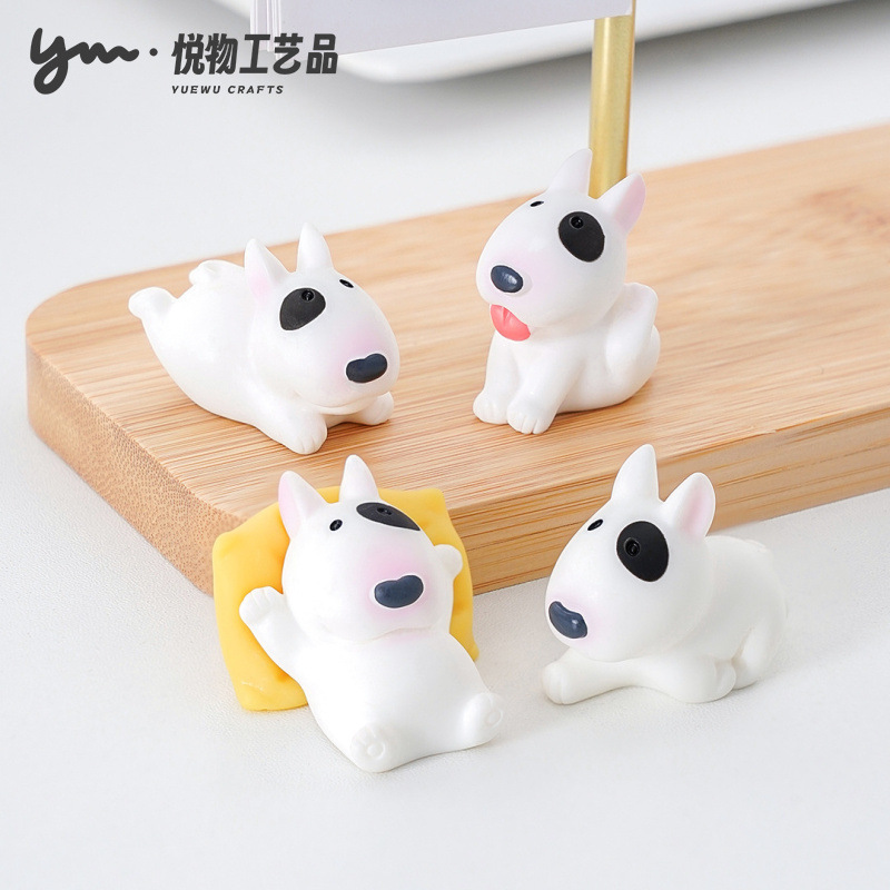 Cute Take Express Bullhead Terrier Puppy DIY Decorations Blind Bag Hanging Accessories Micro Landscape Desktop Car Ornaments