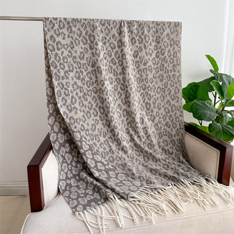 Unisex Casual Leopard Imitation Cashmere Knitted Scarf display picture 18
