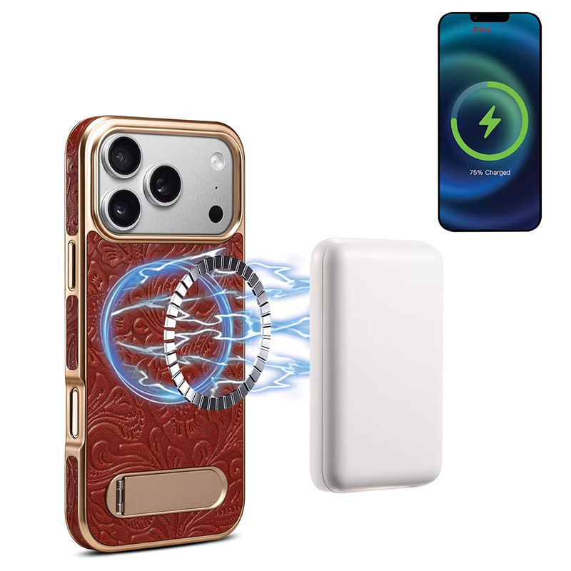 Ốp lưng điện thoại Apple 17 Pro Max có giá đỡ từ tính Tanghua, chất liệu da, chống rơi — [Dấu ngoặc một từ màu đen ★ Mẫu Tang từ tính], [Dấu ngoặc một từ màu đỏ ★ Mẫu Tang từ tính] chi tiết 9