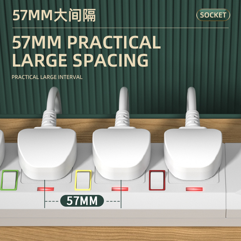 Comercio exterior de exportación interruptor independiente socket multi-función de cable de extensión Placa de cableado con alambre universal agujero regleta