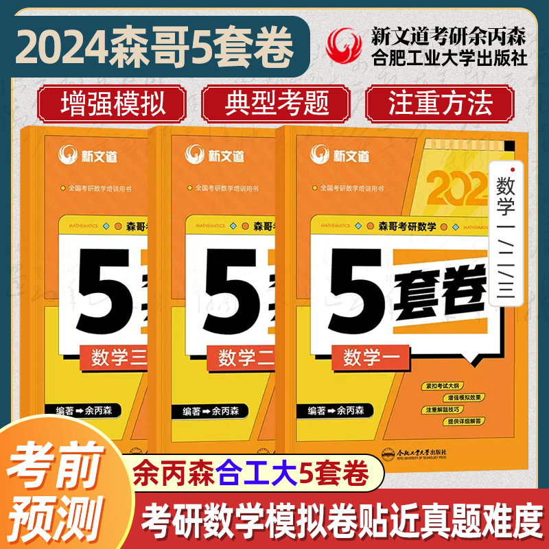 官方店】2024合工大5套卷森哥5套卷五套卷余丙森考研数学一模拟卷