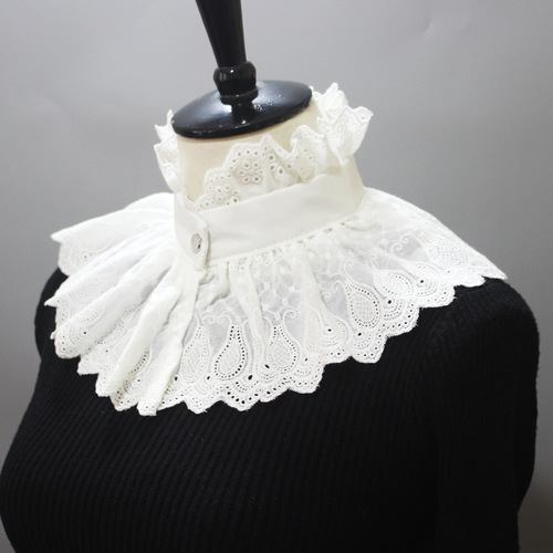 Cotton cloth embroidery turtleneck false shawl collar decorativeWomen girls Dickey Collar detachable half shirt sweater decoration collar