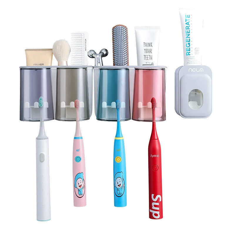 Toothbrush Set the rack with holes and mouthwash cup brushing cups, wall -mounted wall -mounted storage box suits