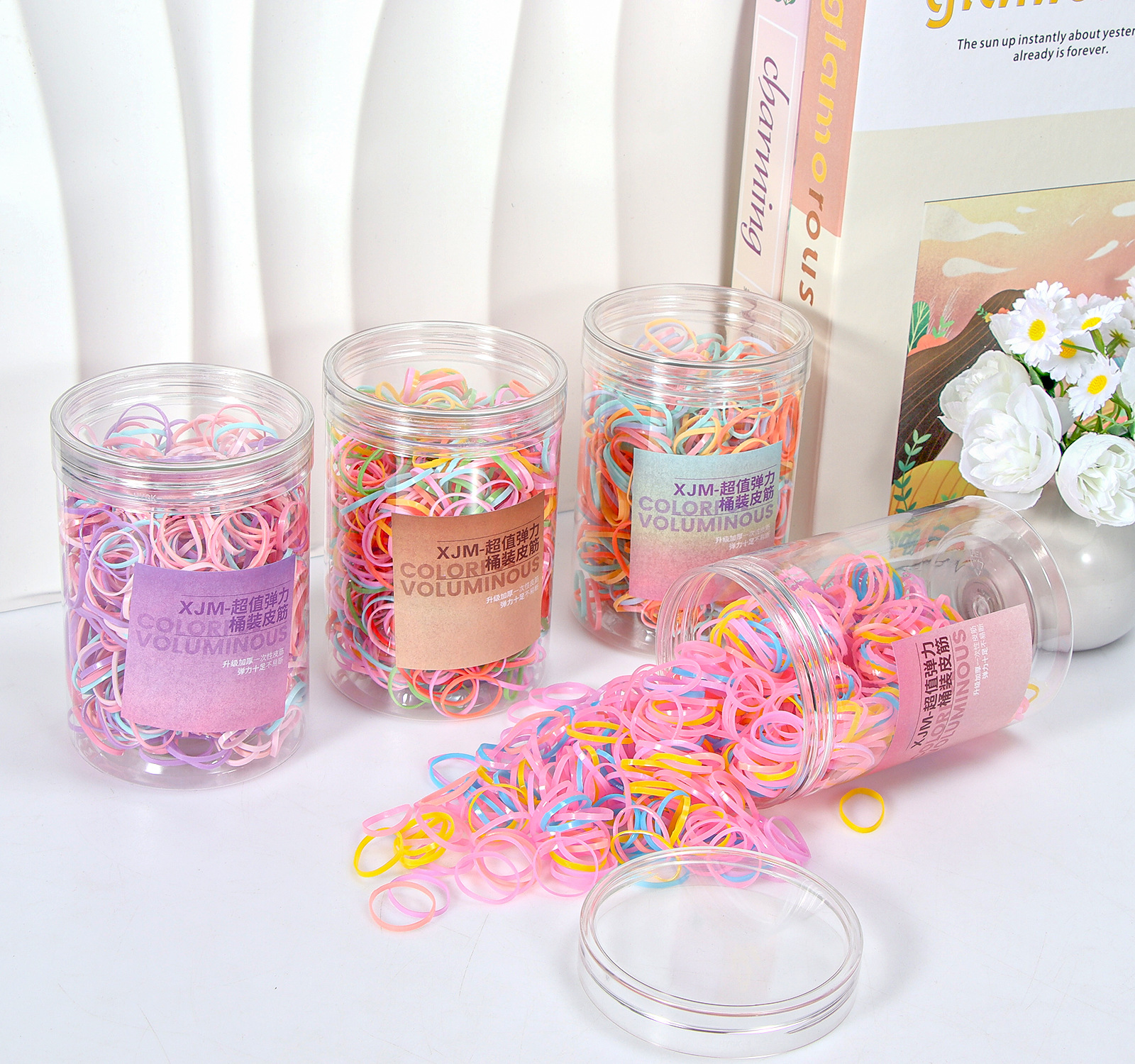 Banda de goma negra para niños, alto valor elástico, duradero, lazo para el cabello, no daña el cabello, anillo para el cabello de goma, accesorios para la cuerda para la cabeza, puesto