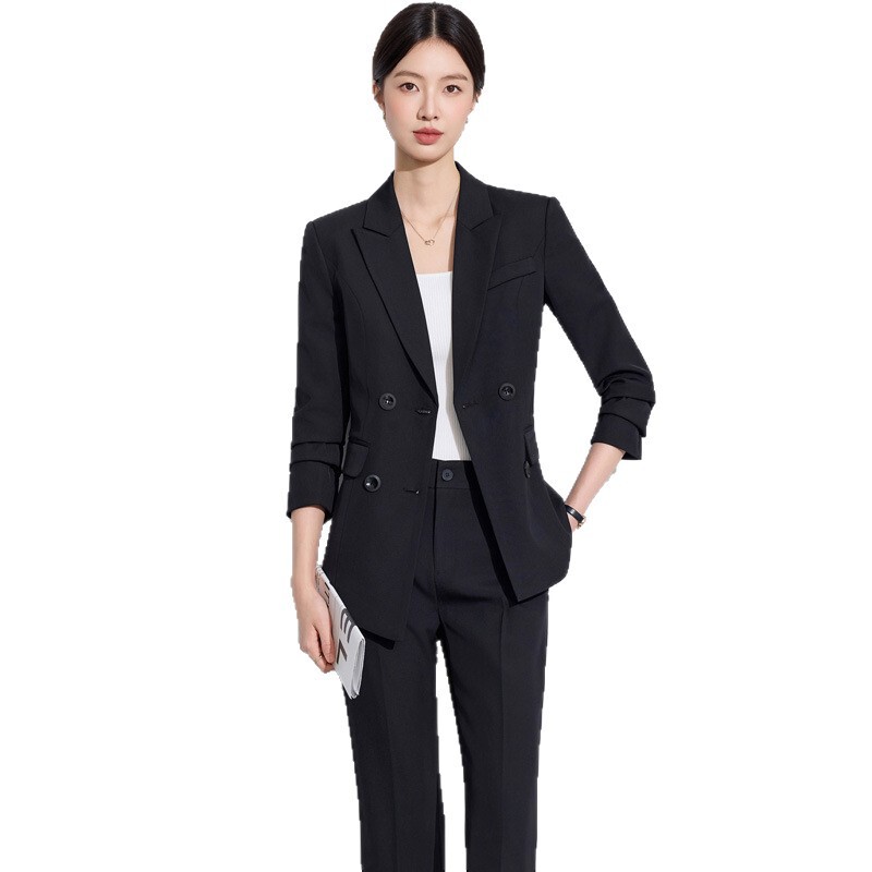 红色职业套装女美容会所技师工作服售楼部前台接待医美咨询女套裤|undefined