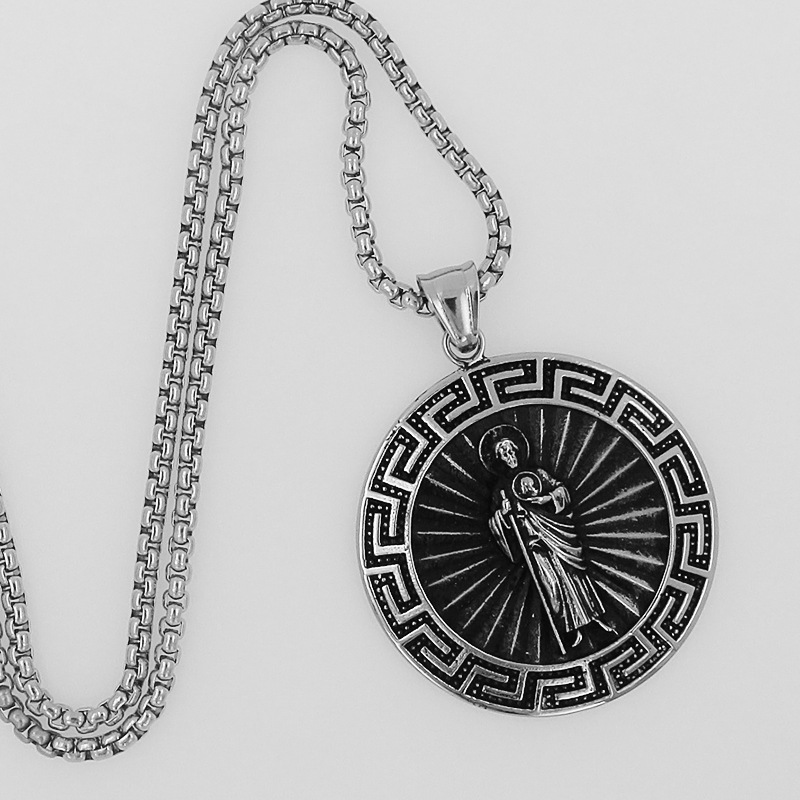 Retro necklace stainless steel