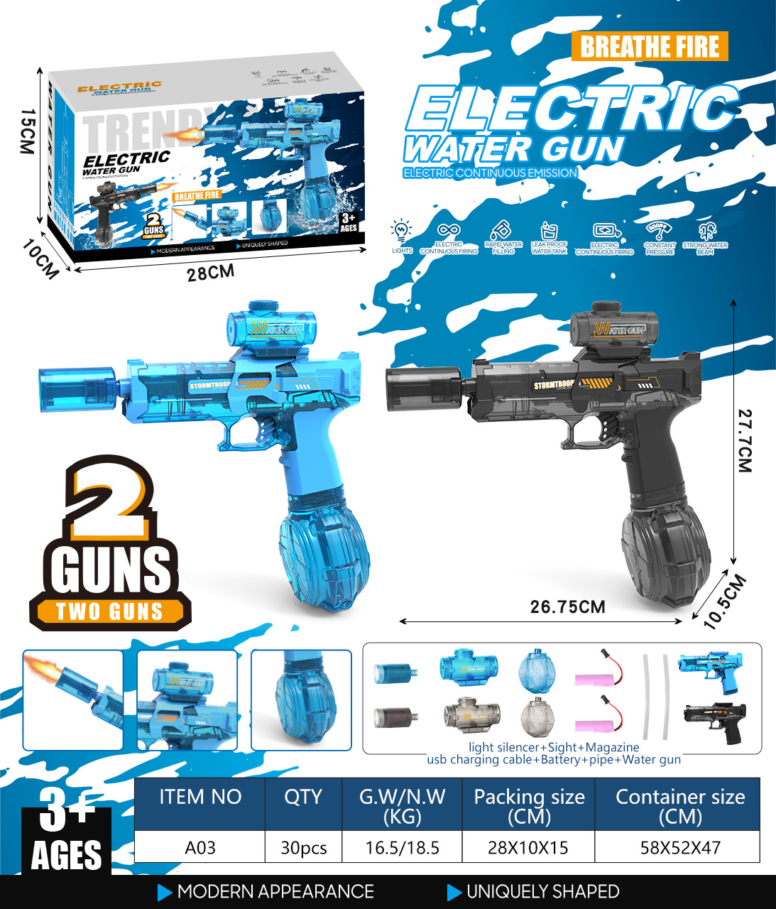 Firelight ice mouse [transparent black + transparent blue] english color box