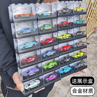 Alloy car model into Lemei simulation collection sports car toys exquisite racing gift building blocks display box batch