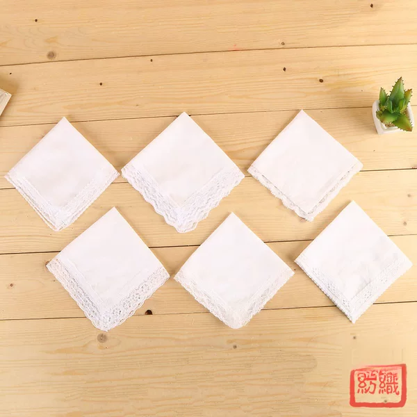 25cm cotton white handkerchief lace edge white handkerchief cotton small handkerchief DIY graffiti handkerchief can be customized
