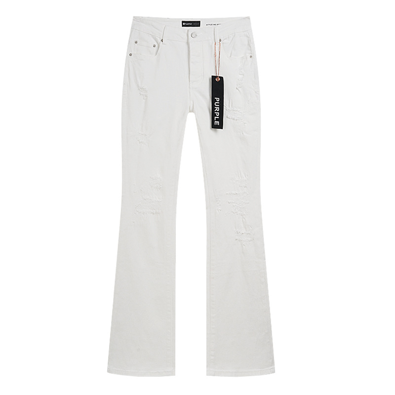 Comercio exterior transfronterizo mayorista purp1e estilo americano marca de alta calle agujero parche de tinta retrógrada lavado jeans pantalones cortos