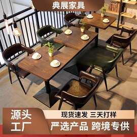 餐桌家用小户型出租房饭桌子简约洽谈桌饭店商用长方形餐桌椅组合