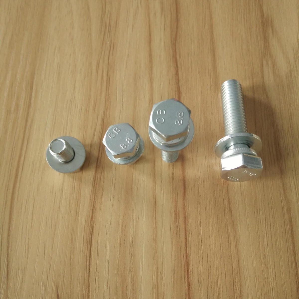 8.8级三组合螺丝 新标外六角切边螺丝 平脑三组合切边