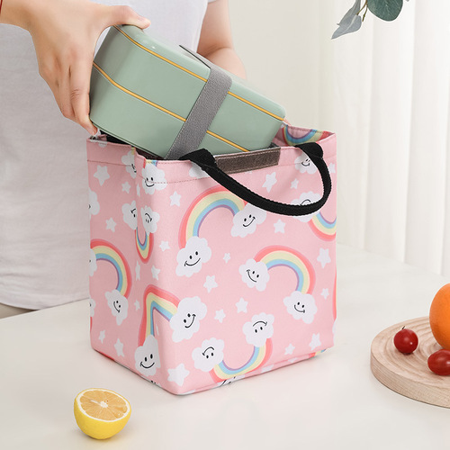 Insulated lunch bag large size hand-held bento box bag aluminum foil for primary school students and office workers lunch bag large capacity picnic bag