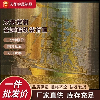 金属编织装饰画定制客厅背景墙隔断屏风装饰玄关高级金属丝壁画