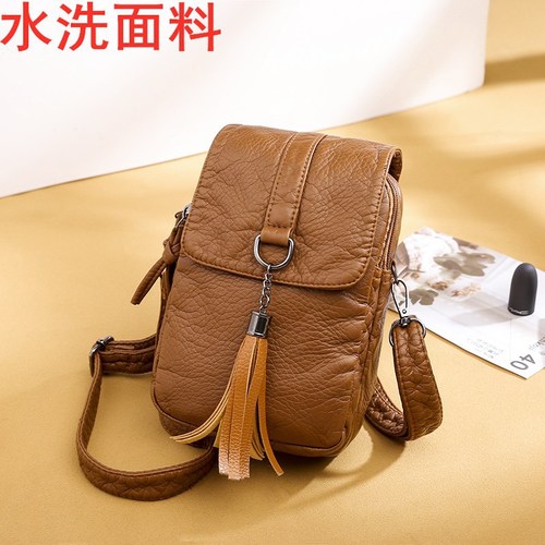 Bags for women new retro crossbody bag women's small bag soft leather texture shoulder bag fashion large capacity multi-layer mobile phone bag