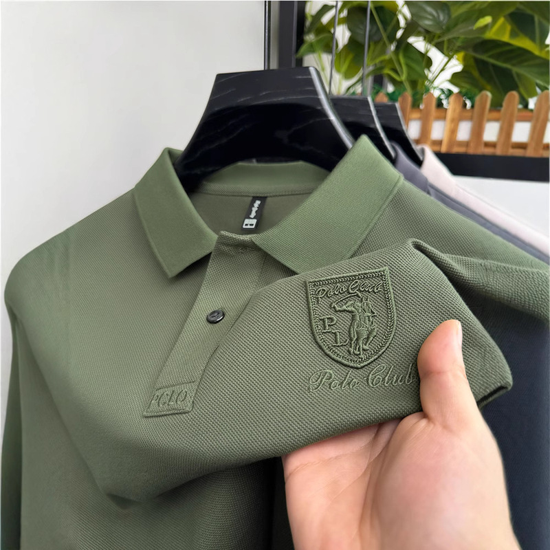 Summer New Short Sleeve T-Shirt Men's Pullover Top Fashion Lapel Light Business Men's Short Sleeve T-Shirt Low Price Dropshipping