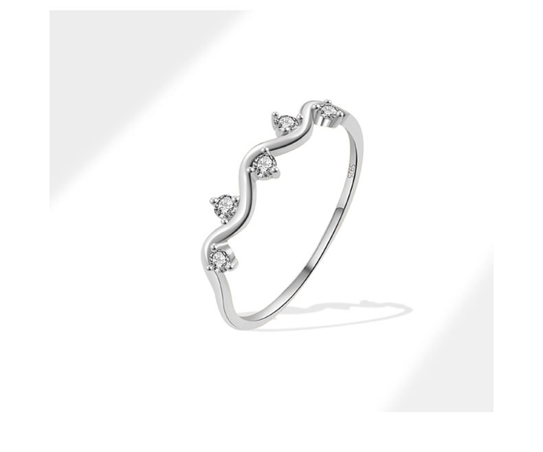925 Sterling Silver Material 18K Gold Plated 925 Sterling Silver Zircon Geometric Rings 925 Sterling Silver Rings