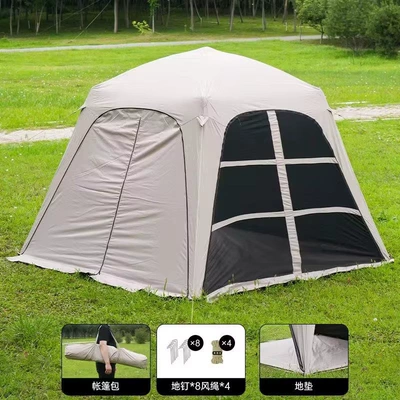 and sun-proof outdoor – Avtomobil dam çadırları - khaki-colored-vinyl-double-sided-sunshade-version-2-6-people